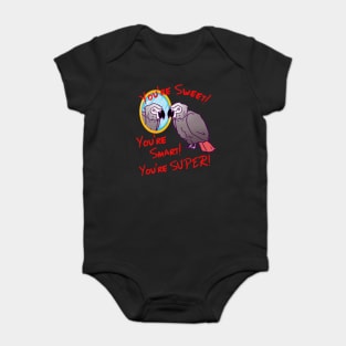 Daily Attitude Affirmations African Grey Parrot Image Baby Bodysuit